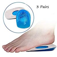 3 Pairs Gel Heel Cups- Best Shoe Inserts for Heel Spurs - Massaging Cushions Provide Foot Relief - Arch Support & Relieving Sore Plantar Fascia Pain - Shock Absorbing for Running