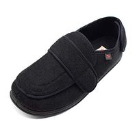 DS-Slippers Women's Diabetic Slippers Arthritis Edema Slippers with Adjustable Strap (7.5, Black)