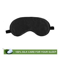 LilySilk raw Silk Sleep Mask with Adustable Straps 100% Mulberry, Both Side Silk, Super Soft and Smooth Silk Eye Mask, Black