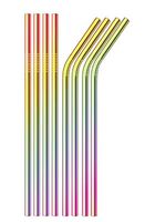 SWZLE Premium Stainless Steel Drinking Straws With Cleaning Brush (4 Pack) - Straight Shape - Your Choice of Color