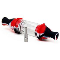 Reusable Silicone Honey Straw 8.4" Water Filtering Rapid Heating Cooling Red/Black