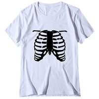 Meikosks Women's Rib Print T Shirt Short Sleeve Round Neck Tops Casual Blouses Basic Pullover White