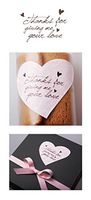 Thank You Label Envelopes Stickers Self-adhesive Pink Love Heart Retro Thank You Kraft Paper Stickers Card DIY Decorative Adhesive Label Decal For Wedding Party Gift Packaging Bake Decoration(Pink-60)