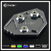 Frames & Fittings Blue CNC Motorbike Kickstand Foot Side Stand Extension Pad Support Plate for BMW K1200S K1200R 2005-2008 K1300S K1300R 2009-2014 - (Color: Titanium)