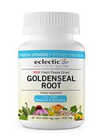 Eclectic Goldenseal Root 400 Mg Fduv with Glass, Blue, 30 Count