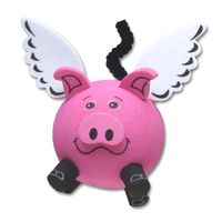 Tenna Tops Flying Pig Car Antenna Topper / Mirror Dangler / Desktop Spring Stand Bobble (Pink)