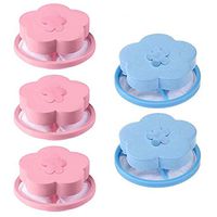 Household Reusable Washing Machine Floating Lint Mesh Laundry Bag Portable Washer Hair Lint Catcher Hair Filter Net Pouch Household Tool 5Pcs (D, 5Pcs)