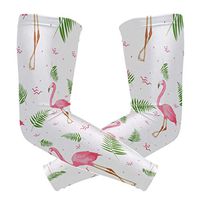 LEVEIS Flamingo Summer Arm Sleeves UV Protection for Men Women Sunblock Protective Gloves Running Golf Cycling Driving Long Arm Cover 1 Pair