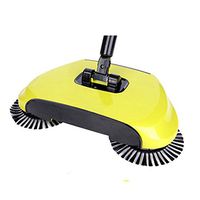 Sweeping Machine without Electricity Automatic Hand Push Sweeper Broom Household Cleaning (yellow)