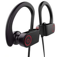 Bluetooth Headphones Waterproof IPX7, Wireless Earbuds Sport Richer Bass HiFi Stereo in-Ear Earphones, 9 Hrs Playback Noise Cancelling earphones (Comfy & Fast Pairing) (Black)