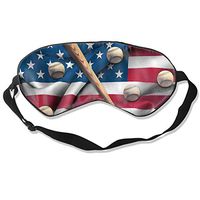 Baseball Bat On American National Flag Sleeping Sleep Mask Eye Masks Eye Cover for Travel Nap Meditation Blindfold for Men Women Kids