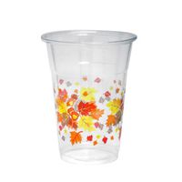 Party Essentials N162066 Soft Plastic Cup, 16-Ounce Capacity, Autumn Leaves Printing (Case of 500)