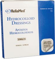 ZDHC44B - ReliaMed Sterile Latex-Free Hydrocolloid Dressing with Film Back and Beveled Edge 4 x 4