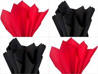 Assorted 2 Colors Winter Christmas Holiday Colors Gift Grade Tissue Paper Sheets - 15" x 20" Black & Red - Choose Package Amount (48)