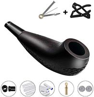 GZ622 Tobacco Pipe, Small Sandalwood Handmade Portable Smoking Pipe Set - Filter, Pipe Cleaner, 3 in 1 Scraper, Pipe Tip Grips, Stand and Gift Bag
