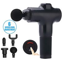 CHERRYSUNNY Massage Gun,Deep Tissue Tissue Muscle Massage Gun,Portable Cordless Handheld Electric Massage Device with 4 Massage Heads to Relieve Muscle Soreness (Black)