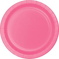 Creative Converting 553042 Touch of Color 96 Count Dinner/Large Paper Plates, Candy Pink