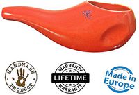 Sattvic Path Best Rated Ceramic Neti Pot - Ergonomic Design and Hand-Made, Dusk Red