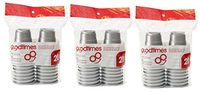Goodtimes 2oz Mini Party Cups (3 packs of 20 cups) Perfect size for liquor shots, Jello shots, Halloween Parties, serving condiments and kids love them too! (Silver)