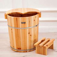 40CM high Fragrant fir Barrel tub Foot Bath Barrel Footbath Foam Bucket Foot wash Bucket Water-Saving Type with lid