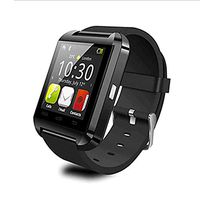 IP68 Touch Screen Bluetooth Smart Watch,Waterproof Bluetooth Smart Wristwatch,Remote Camera/Pedometer/Sleep Monitor/Sedentary Remind Functions/SIM Card and Memory Slot (Color : Black)