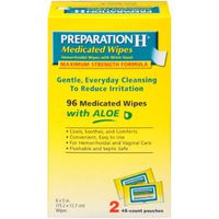 Preparation H Medicated Hemorrhoidal Wipes with Aloe Pouches (Pack of 14)
