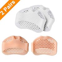 Metatarsal Pads Ball of Foot Cushions - Mortons Neuroma Callus Metatarsal Foot Pain Relief Bunion Forefoot Cushioning Relief (1 Pair of Milky White + 1 Pair of Flesh Color)