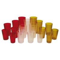 Winco Pebbled Tumblers, 32-Ounce, Red, Pack of 12 by Winco