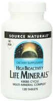 Source Naturals High Bioactivity Life Minerals, Iron Free - Krebs Cycle Multi-Mineral Complex - 120 Tablets