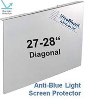 27-28 inch VizoBlueX Anti-Blue Light Filter for Computer Monitor. Blue Light Monitor Screen Protector Panel (24.8 x 14.6 inch). Blocks Blue Light 380 to 495 nm. Fits LCD, TV and PC, Mac Monitors