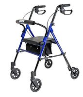 Lumex Set n' Go 2-in-1 Height-Adjustable Rollator, Blue, RJ4700B