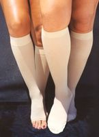 Ultimate Therapy Surgical Support Knee High Stockings 21-30mmHg, Open Toe (XX-Large, Black)