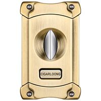 CIGARLOONG Cigar Cutter Stainless Steel Sharpening V Cut Blades with Cigar Punch