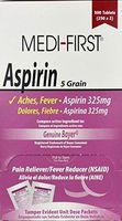 1518346 PT# 805-13 Medi-First Aspirin Tablet 325mg Film Coated 2s 500/Bx Made by Medique Pharmaceuticals