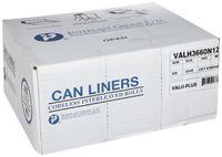 Inteplast Group VALH4348N12 46" Length x 43" Width x 11 Mic Thickness, Natural Color, HDPE Commercial Coreless Valu-Plus Institutional Trash Can Liner (Case of 8 Roll, 25 Bags per Roll)