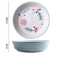 Nwn 2 Pieces Of Four Seasons Underglaze Ceramic Tableware Home Dishes Plate Soup Bowl Big Bowl Noodle Bowl Fruit Salad Bowl Tableware (Color : A)