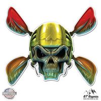 GT Graphics Skull Kayaker - 5" Vinyl Sticker - for Car Laptop I-Pad - Waterproof Decal