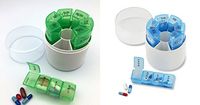 His and Hers Weekly Pill Organizer - Green and Blue