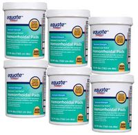 Pack of 6 - Equate Maximum Strength Medicated Cool Relief Hemorrhoidal Pads, 200 ct
