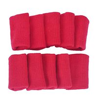 Leoie 10 Pcs Basketball Elastic Finger Guard Sleeves Protector red