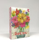 Molly & Rex Die-Cut Floral Butterfly Glitter Details Thank You Note Cards Set of 10