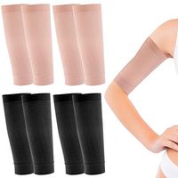 4 Pair Arm Slimming Sleeves, WXJ13 Arm Slimming Shaper Wrap Arm Shapers for Women and Girls, Beige and Black