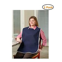 Waterproof Shirt Saver Bib - Size -Large (27" x 23") - Navy Color - Pack of 2