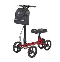 Lifestyle Mobility Aids Lightweight Aluminum Knee Walker with Rack and Pinion Steering (Red)