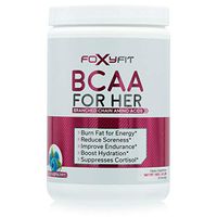FoxyFit BCAA for Her, Branched Chain Amino Acids for Women to Boost Hydration and Reduce Soreness, Blue Raspberry (BCAA Powder - 20 Servings)