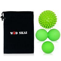 WODSKAI Massage Ball Myofascial Release Lacrosse Ball for Trigger Point Therapy, Muscle Knots, Yoga Therapeutics with 3 Kinds Bag-Free Carrying Bag