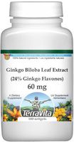 Ginkgo Biloba Leaf Extract (24% Ginkgo Flavones, 6% Terpene Lactones) - 60 mg (100 Capsules, ZIN: 517172)