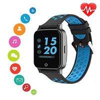 2019 New Bluetooth Smart Watch- KKcite Bluetooth Fitness Tracker Sports SmartWatch, Waterproof Touch Screen Watch with Blood pressures Heart Rate Monitor Calories, Compatible Android&iOS Phones (Blue)
