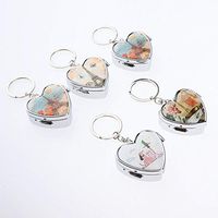 NATFUR Emboss Waterproof Pill Case Bottle Mini Pill Box Holder Keychain Container Novelty for Women for Men Perfect for Girls Beautiful Great