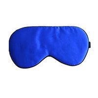 LU2000 Sleep Mask Eye Mask, Skin-Friendly Pure Natural Silk Fabric and Pure Cotton Filled Sleeping Mask with Adjustable Comfortable Strap (Blue)